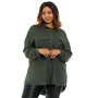 Donnay Plus Size Button Through Shacket Shirt - Fatigue