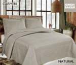 Simon Baker Carmen Quilted Bedspread Natural Various Sizes - Queen - 250CM X 270CM Bedspread + 2 Pillowcases 50CM X 70CM + 5CM