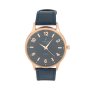 Initial Gts Pu Lth Strap Watch - Blue & Gold