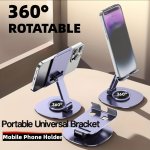 360 Rotatable All-aluminum Mobile Phone Holder Adjustable Lift Portable Tablet Holder Suitable For All Mobile Phones Tablets For