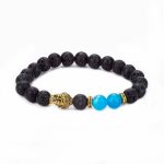 Killer Deals Essential Oil Diffuser Lava Stone Blue Agate Buddha Bracelet - Best Bargains Online