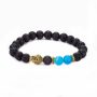Killer Deals Essential Oil Diffuser Lava Stone Blue Agate Buddha Bracelet - Best Bargains Online
