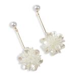 White Flower Drop Earrings