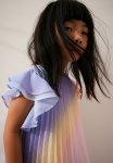 Pleated A-line Dress - Multi