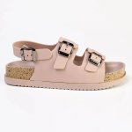 Two Buckle Sling Jelly Burk Sandal - Nude - 8