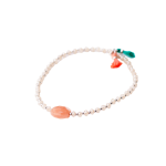 Silver & Rose Beaded Bracelet - Rose Quartz