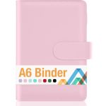 Sooez A6 Notebook Binder 6 Ring Planner With Stylish Design Loose Leaf Personal Organizer Binder Cover With Magnetic Buckle Clos