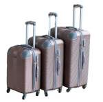 Smte 3-PIECE Abs Luggage Set Rose Gold Spinner Wheels Lightweight & Durable. With Keychain