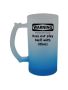 Warning - Printed Frosted Beer Mug Blue