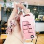 For Kia Car Key Fob Cover With Artificial Diamond Bear Key Holder Soft Tpu Key Case Shell For Kia K5 K3/KX3 For Cacarlike For