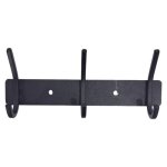 Metal Wall Mount Rack Black 3 Hooks