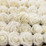 50PCS Fake Artificial White Roses With Stem Home Party & Wedding Decorations For Diy Bridal Shower Bouquets & Centrepieces/arrangements