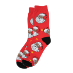 Festive Christmas Socks Assorted Designs - Red Santa