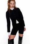 Fitted Poplin Shirt - Black
