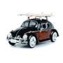 1:24 1966 Volkswagen Beetle With 2 Surfboards - Black Woody Sides