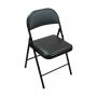 1 Piece Pu Folding Chair Indoor Metal Frame Black
