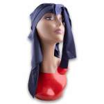 Luxurious Reversible Satin Wrap Bonnet - Navy Blue