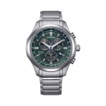Eco-drive Gents Titanium Chronograph Green Dial AT2530-85X