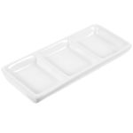 Bestonzon 3-COMPARTMENT Rectangular Serving Tray 5.90X2.48X0.98IN Divided Sauce Dish For Soy Sauce Condiments And Appetizers Ser