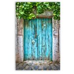 Blue Door In A Turkish Village Wall Art Canvas Print 1200 X 800