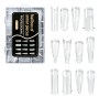 288 Pieces Square Dual Nail Forms Reusable Plastic Nail Molds 16 Styles