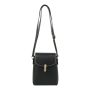 Black Faux Leather Cell Phone Handbag - Adjustable With Secure Lock 449