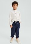 Loose Fit Roll-up Trousers - Navy Blue
