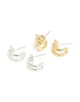 Mixed Metal Plated Knot Hoop Earrings 2 Pack
