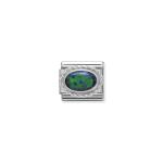 Composable Classic Link In Silver With Green Opal
