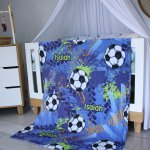 Fleece Blanket Sporty Soccer Blue
