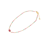 Pink Beaded Chain Anklet