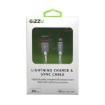 GIZZU Lightning 2M Braided Cable White
