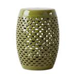 Openwork Ceramic Stool Dark Green