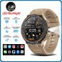 Toxiya Outdoor Military Rugged SmartWatch Men Gps Sports Fitness Waterproof Watch Bluetooth Call With LED Lights - Yellow