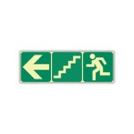 Sabs Arrow Left + Stairs Down + Running Man Left Photoluminescent Sign E17