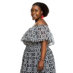 Donnay Plus Size Printed Dress Off Shoulder Tribal