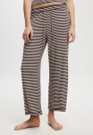Cotton On Sleep Recovery Asia Fit Wide Leg Pant-burgundy Cream Stripe