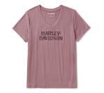 Women’s Willie G Skull Bling V-neck – Nostalgia Rose