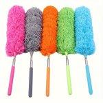 Extendable Microfiber Dusting Brush - Telescopic Bendable For Ceiling & Fan Cleaning Streak-free With Durable Stainless Steel Ha