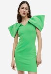 V-neck Bodycon Dress - Green