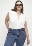 V-neck Wrap Over Combo Bodysuit Plus - Milk