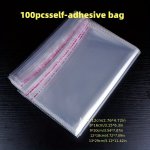 100PCS Clear Self-adhesive Opp Bags For Jewelry - Plastic Polypropylene Packing Bags With Seal For Display & Storage Of Accessor