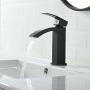 Waterfall Bathroom Sink Faucet Black Matte