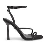 Black Nylon Ankle Tie Stiletto Heels