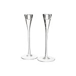 Glass Stemmed Candle Holders Set