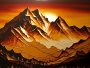Canvas Wall Art - Golden Sunset Over Mountains - B1392 - 120 X 80 Cm