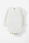 Cotton On Organic Rib Knit Cross Over Tie Bubbysuit - Milk