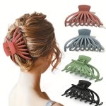 Matte Solid Color Claw Clip Simple Style Shark Claw Large Jaw Clip For Long Thick Hair Women Daily Use Hair Clip