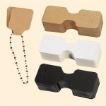 50 Pcs Jewelry Display Cards Blank Kraft Paper Hanging Price Packaging Card Tags For Bracelet Necklace Hair Rope Keychain Earrin