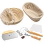 14-PIECE Set Banneton Bread Proofing Basket Set Bread Baking Supplies